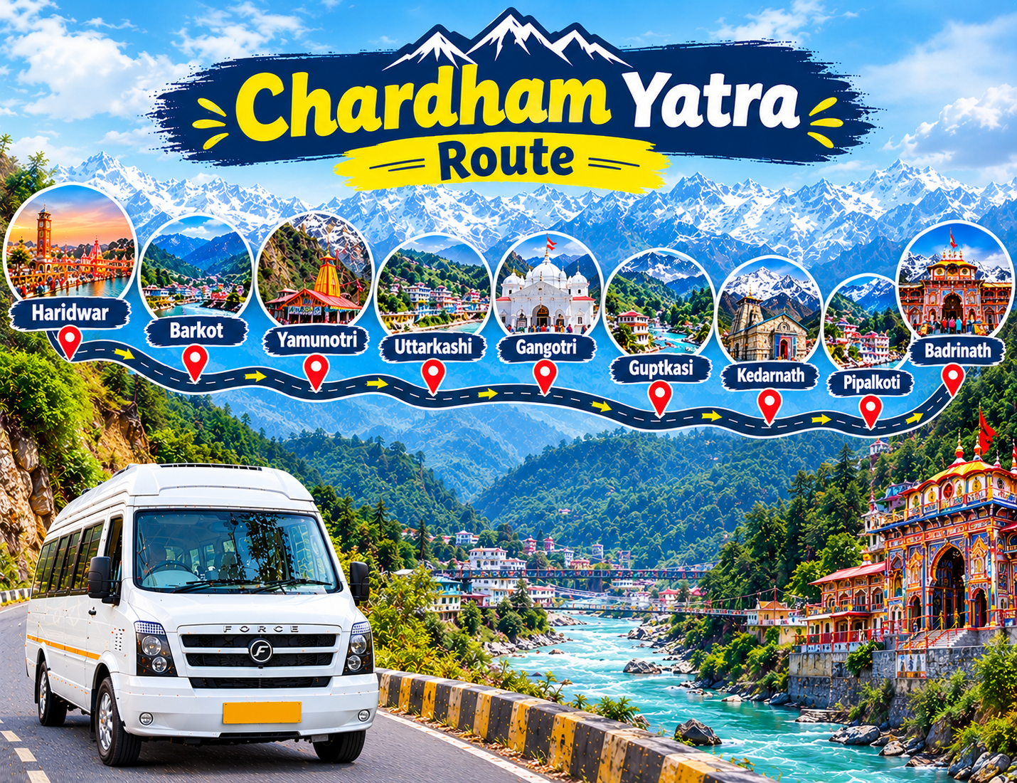 Char Dham Yatra Route Map